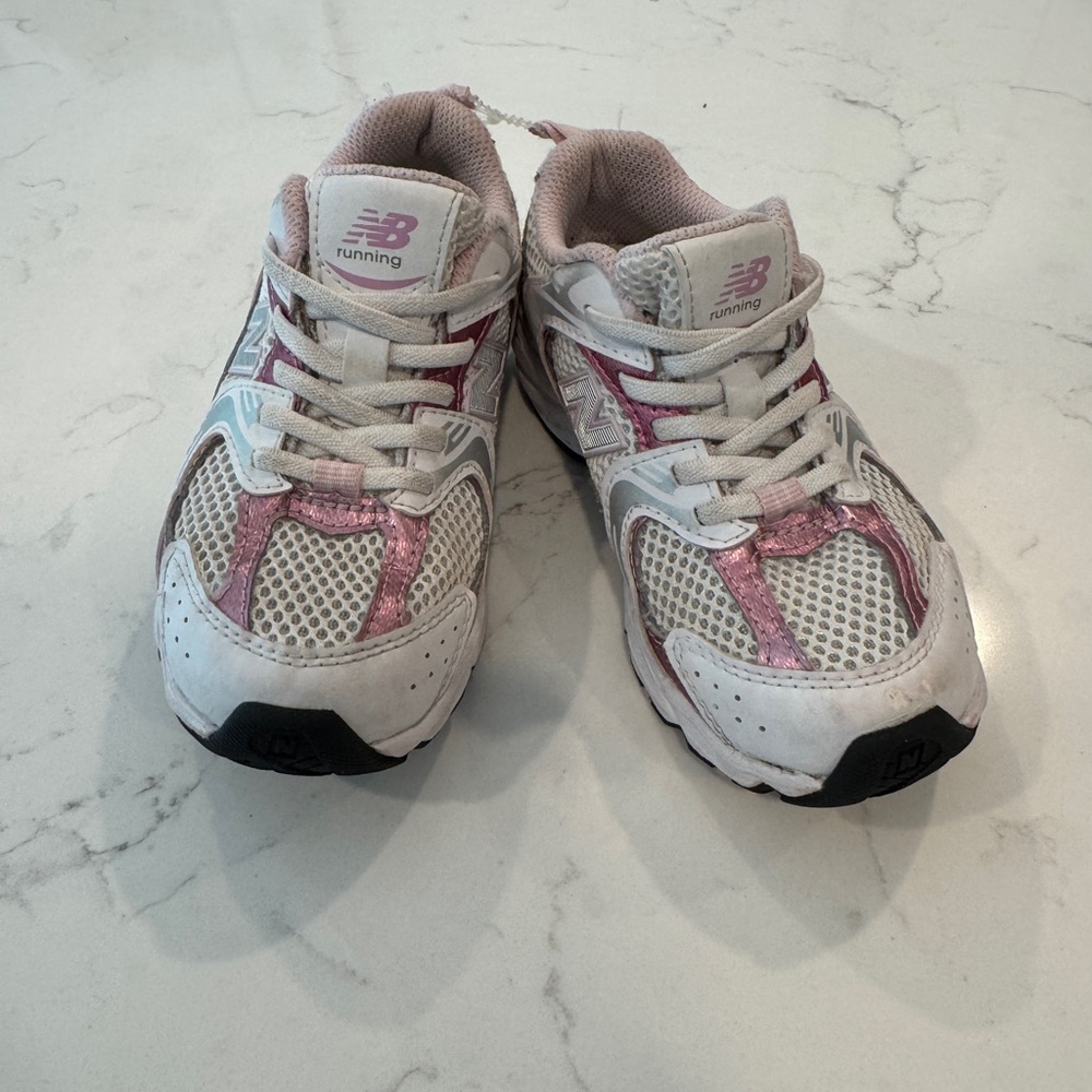 New Balance Pink and White Sneakers with Chunky Soles